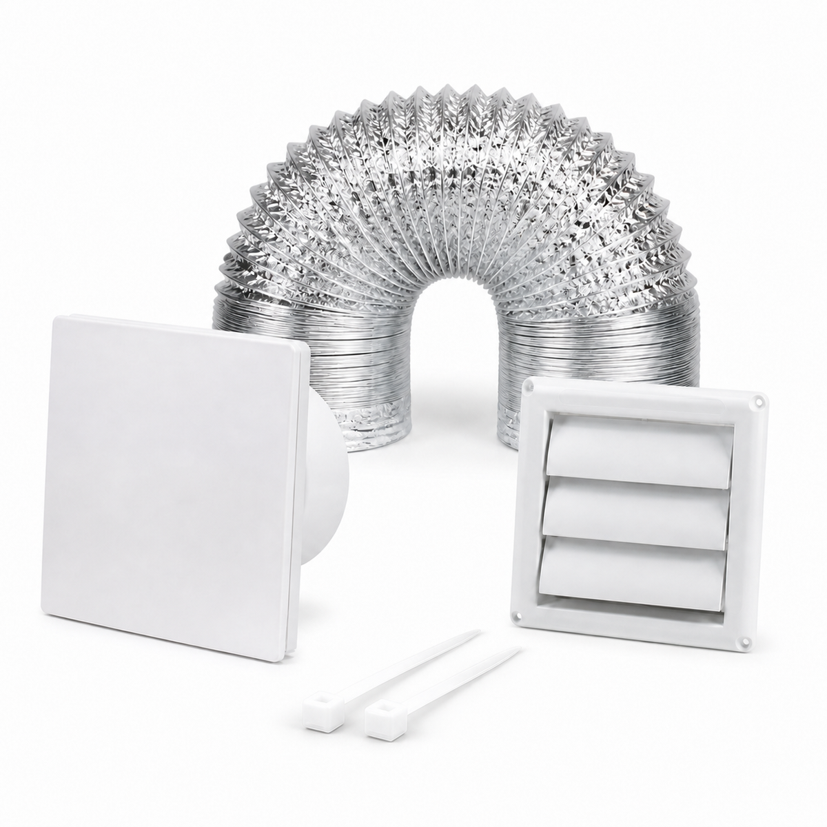 Kit de Exaustão Design 150 mm — capa Veneziana — abraçadeiras de nylon