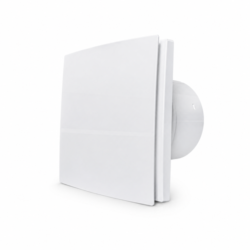 Exaustor de Banheiro Design 150 mm branco — vista frontal em perspectiva