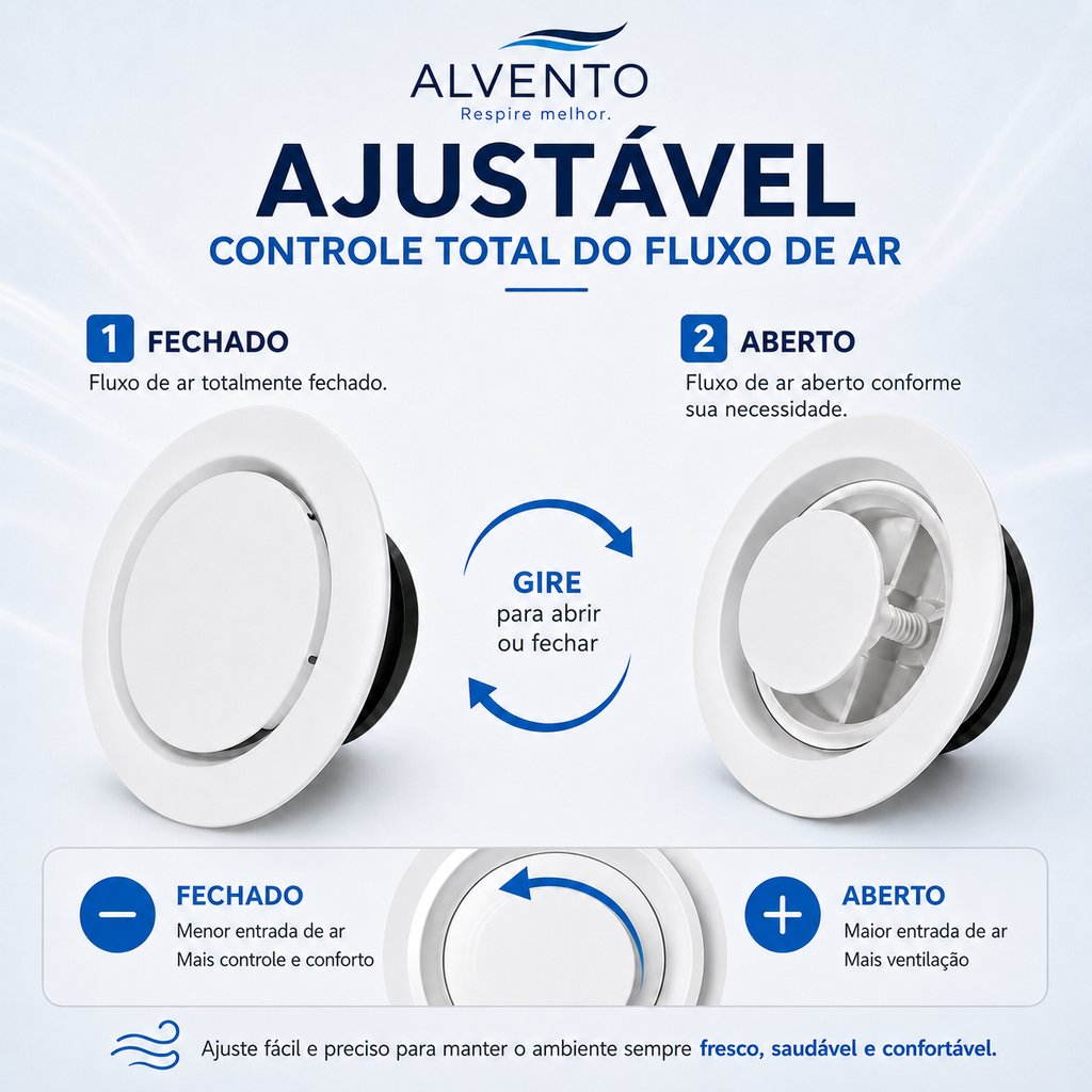 Difusor de Ar Redondo em ABS 150 mm — Branco