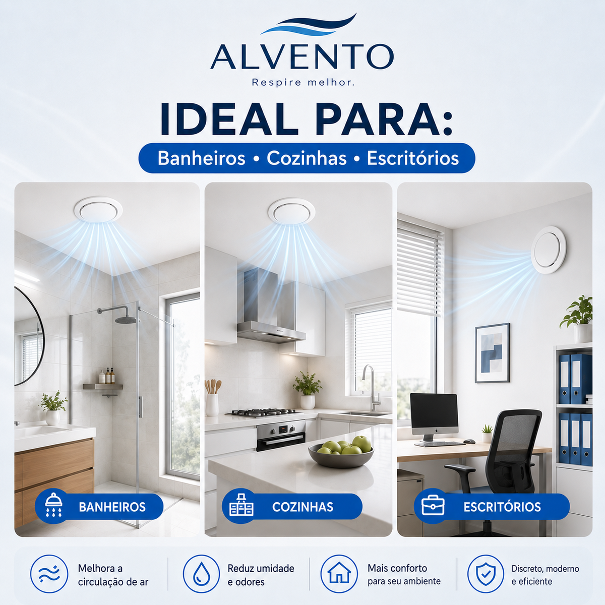 Difusor de Ar Redondo em ABS 150 mm — Branco