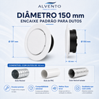 Difusor de Ar Redondo em ABS 150 mm — Branco