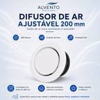 Difusor de Ar Redondo em ABS 200 mm — Branco