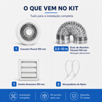 Kit de Exaustão Redondo 100 mm — conteúdo do kit