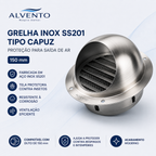 Grelha de Ventilação Fechada em Aço Inox SS201 150 mm (6 pol.)