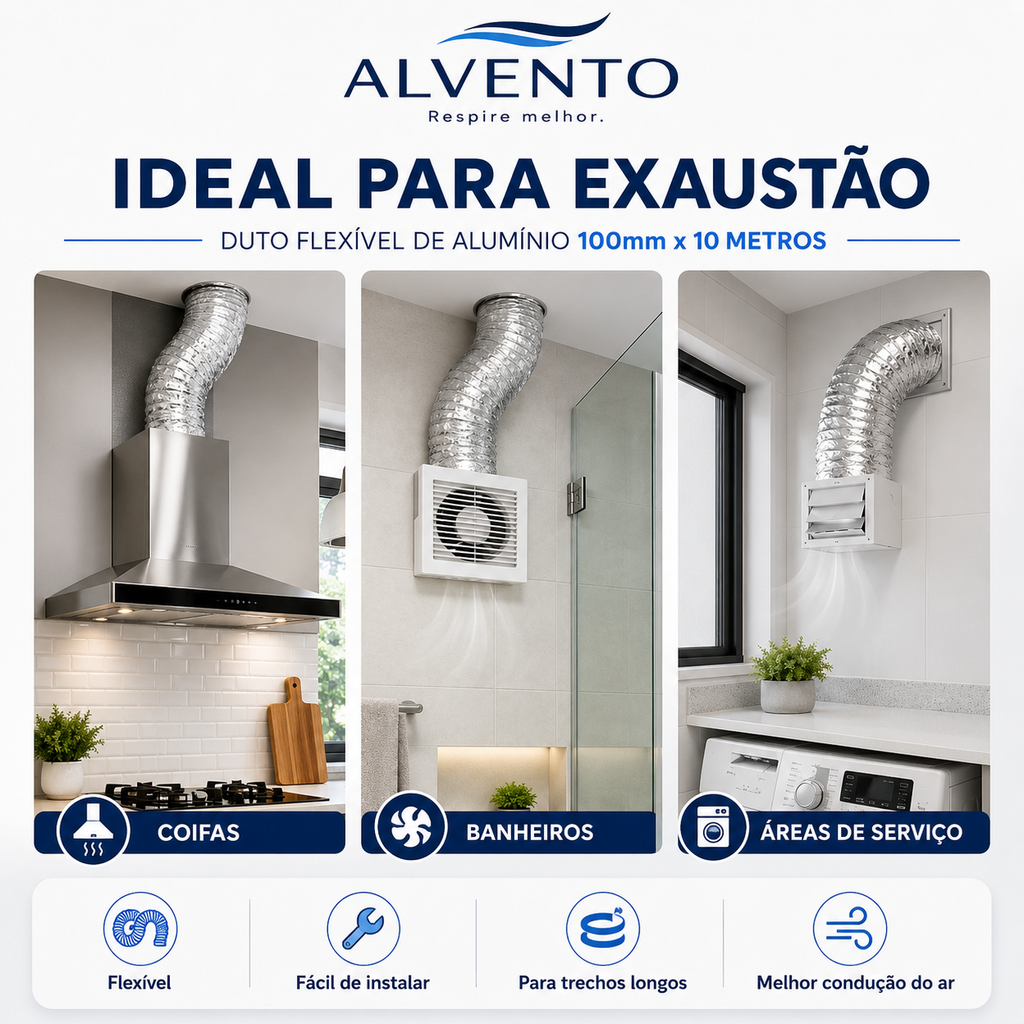 Duto Flexível de Alumínio 100 mm
