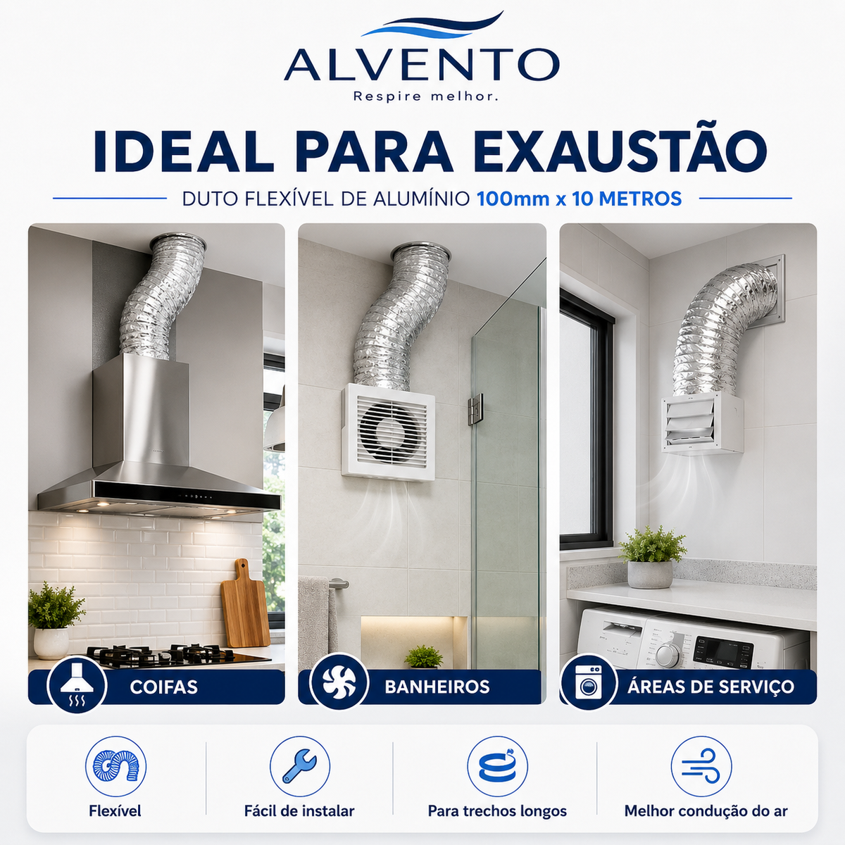 Duto Flexível de Alumínio 100 mm