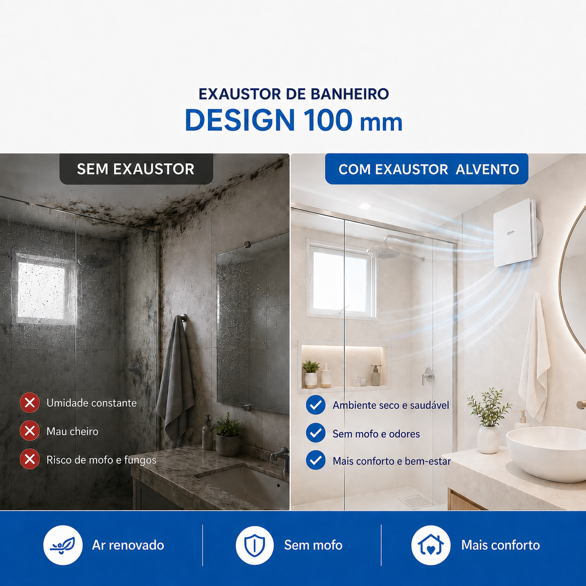 Exaustor de Banheiro Design 100 mm — Bivolt