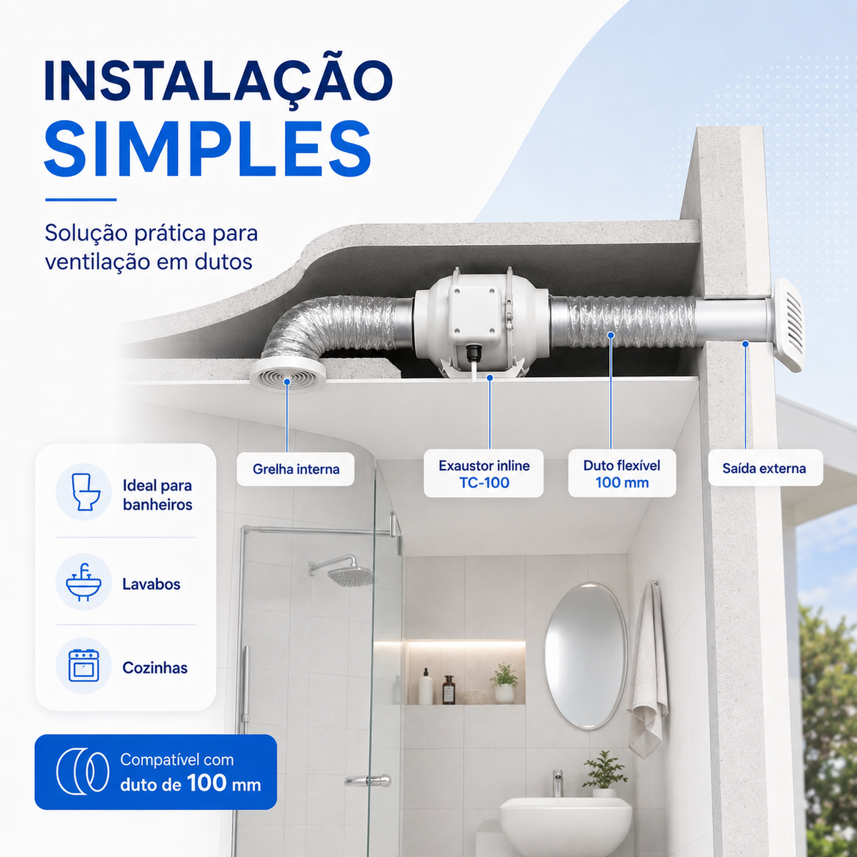 Exaustor Inline TC100 100 mm — 220 V