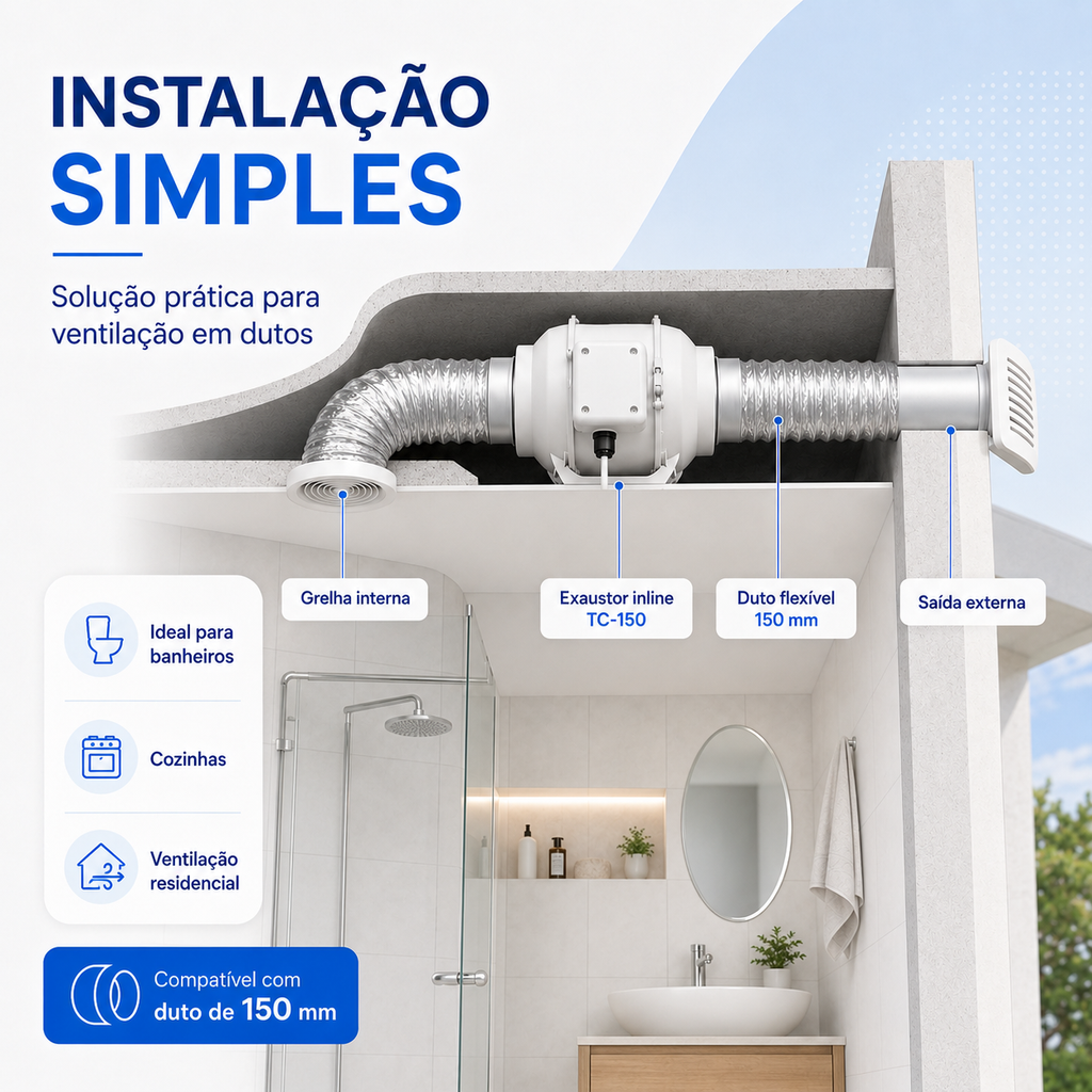 Exaustor Inline TC150 150 mm — 220 V