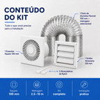 Kit de Exaustão Quadrado 100 mm — conteúdo do kit