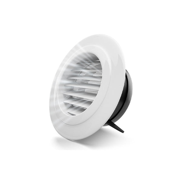 Difusor de Ar Redondo em ABS com Grelha Frontal 150 mm — Branco
